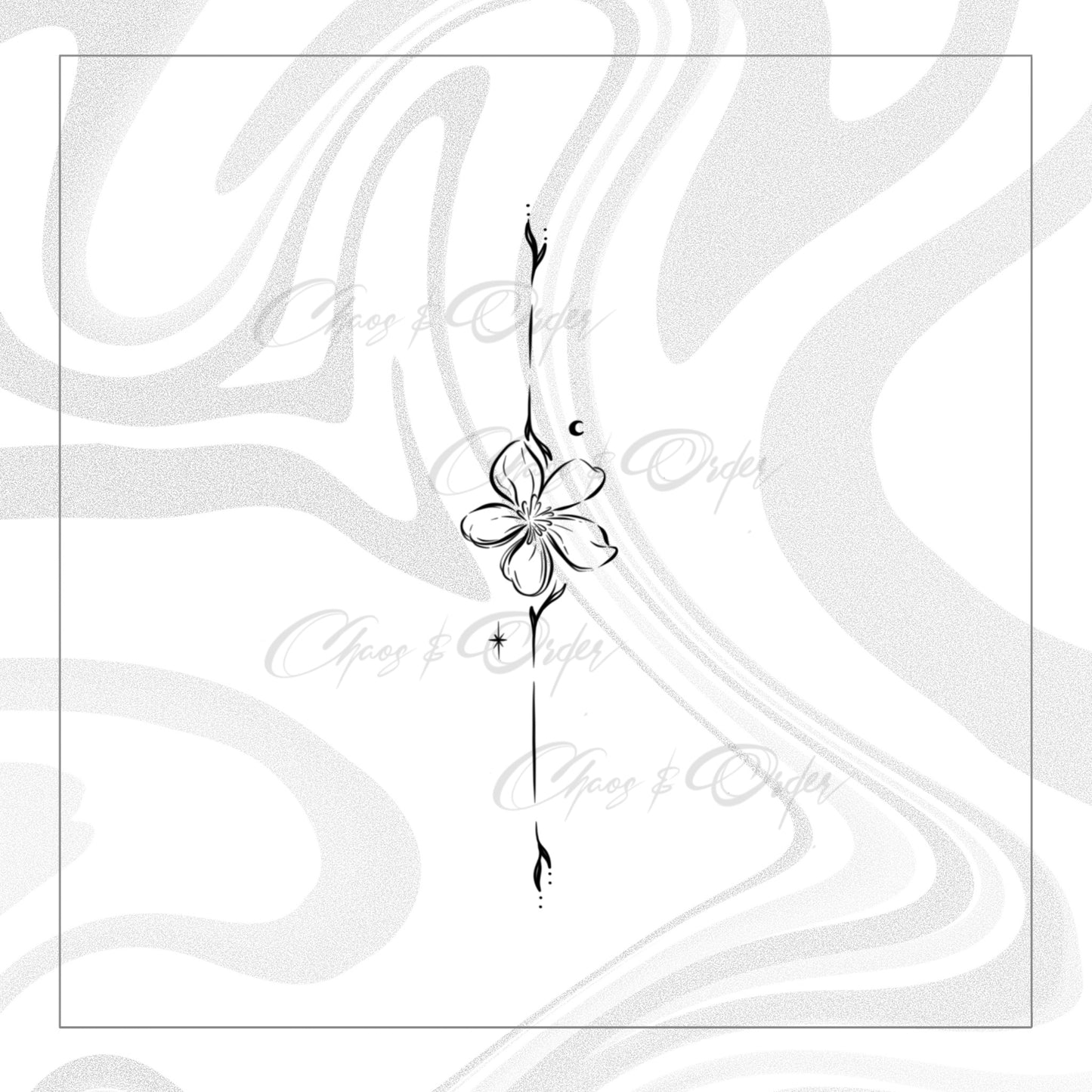 linear flower / moon